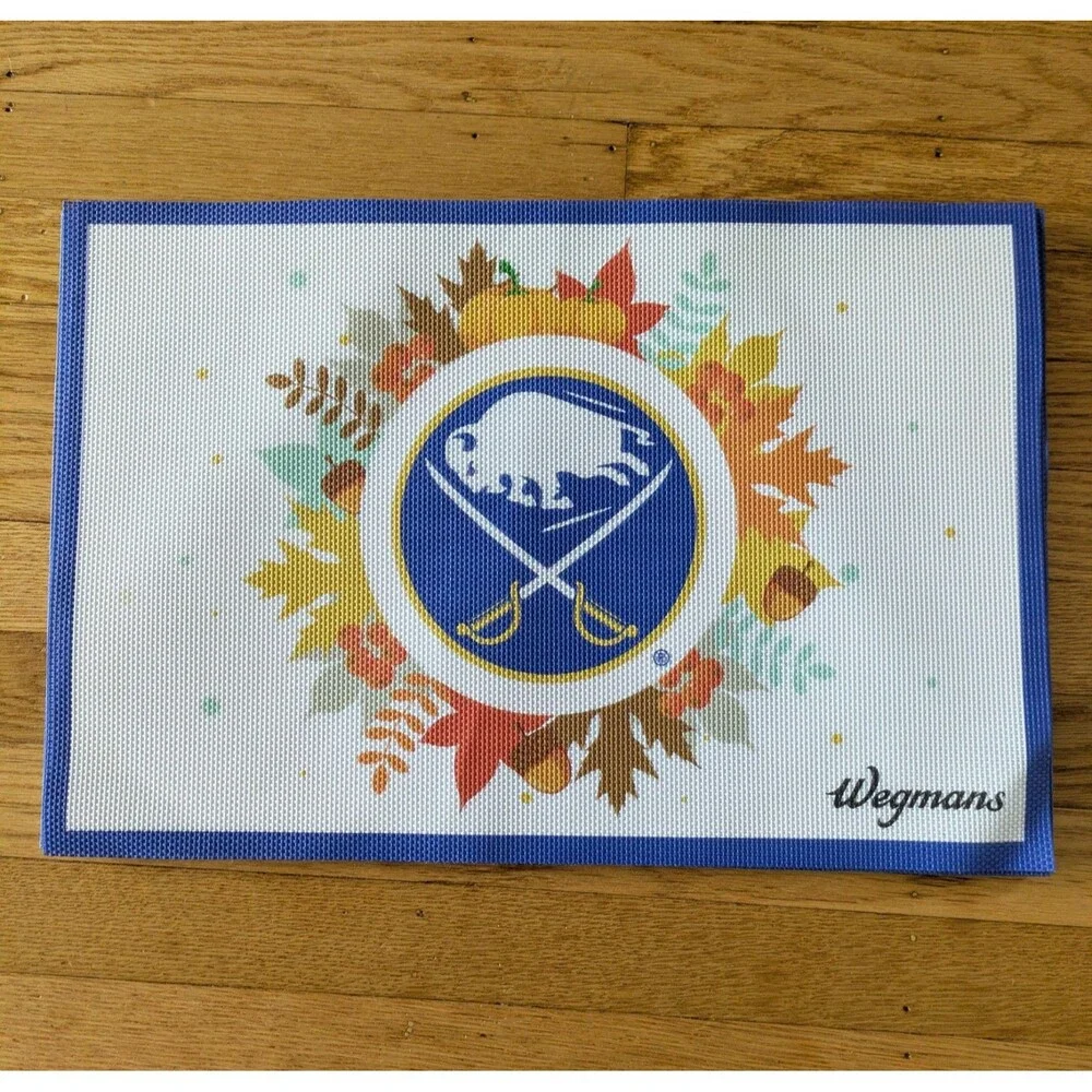 Buffalo Sabres Placemat Set NHL Logo, Thanksgiving, Autumn Fall Leaves, wegmans